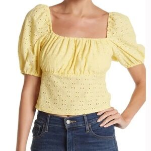 NWT! MAUBY Eyelet Square Neck Top - Size Large
